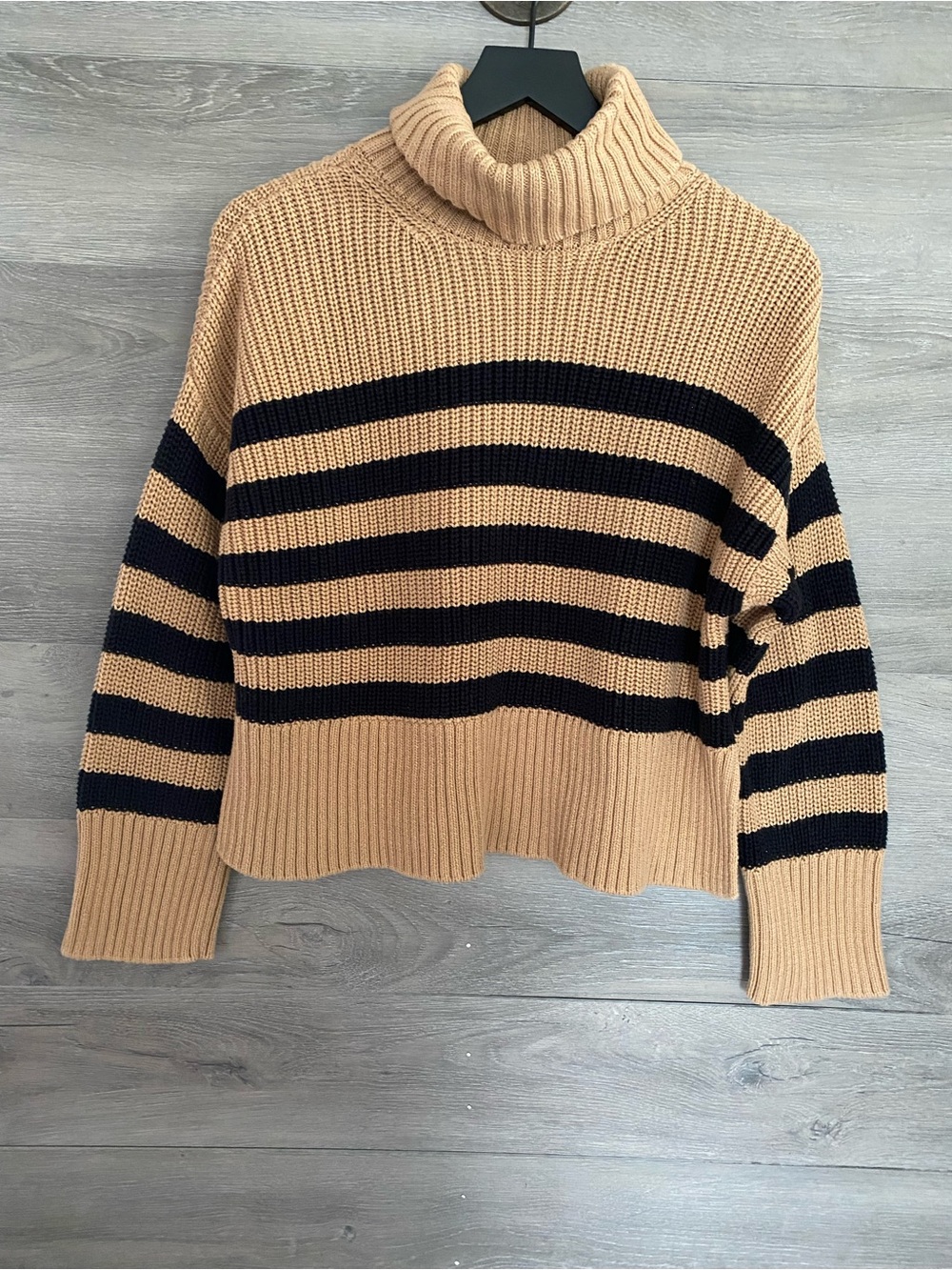 Quince Organic Cotton Split Hem Turtleneck Sweater